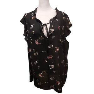 Black Floral Blouse